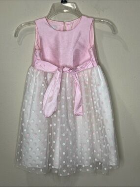 marmellata Pink and White Polka Dot Tulle Party Dress
